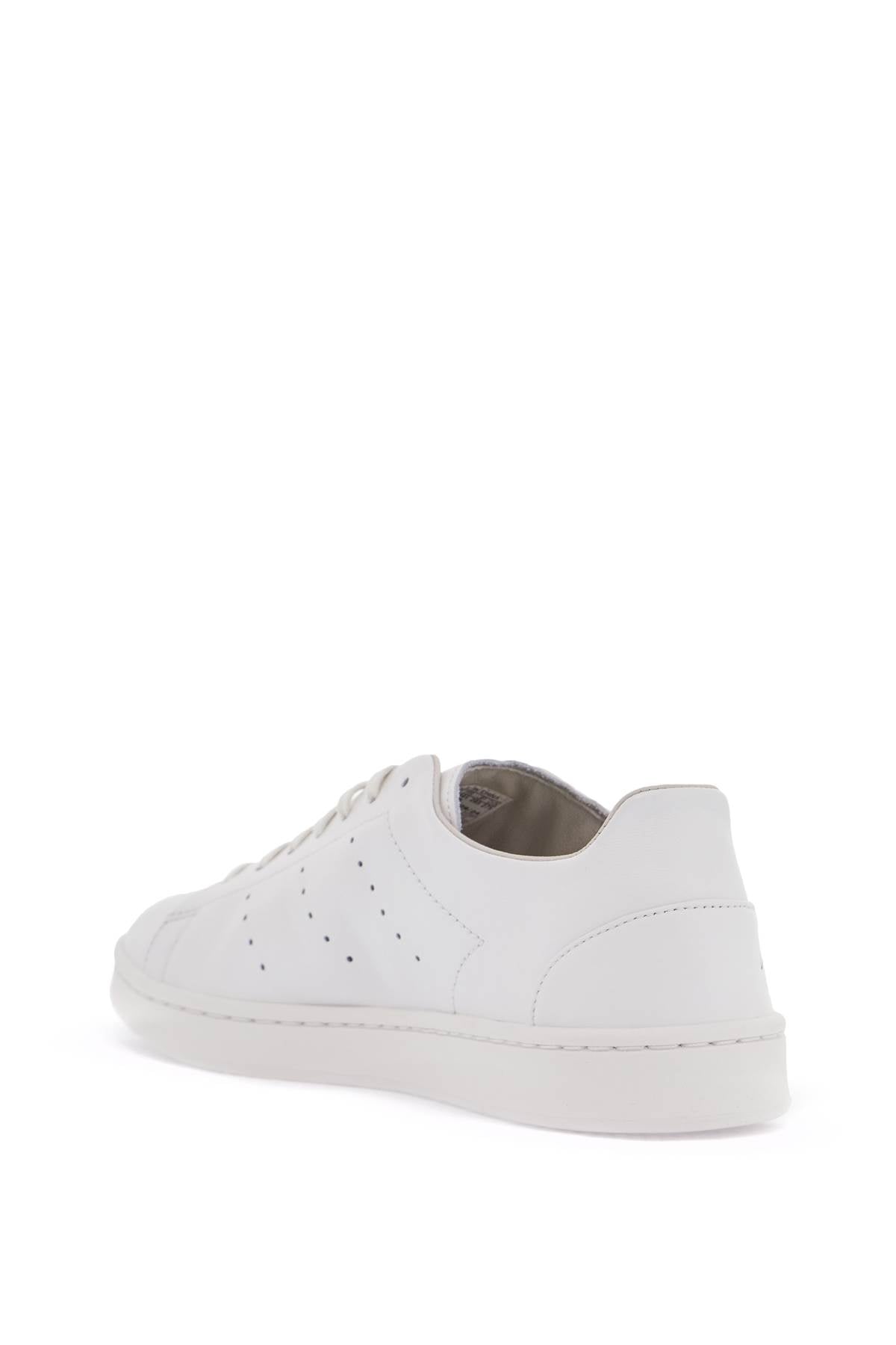 White Leather Sneakers With Minimalist Design  - White