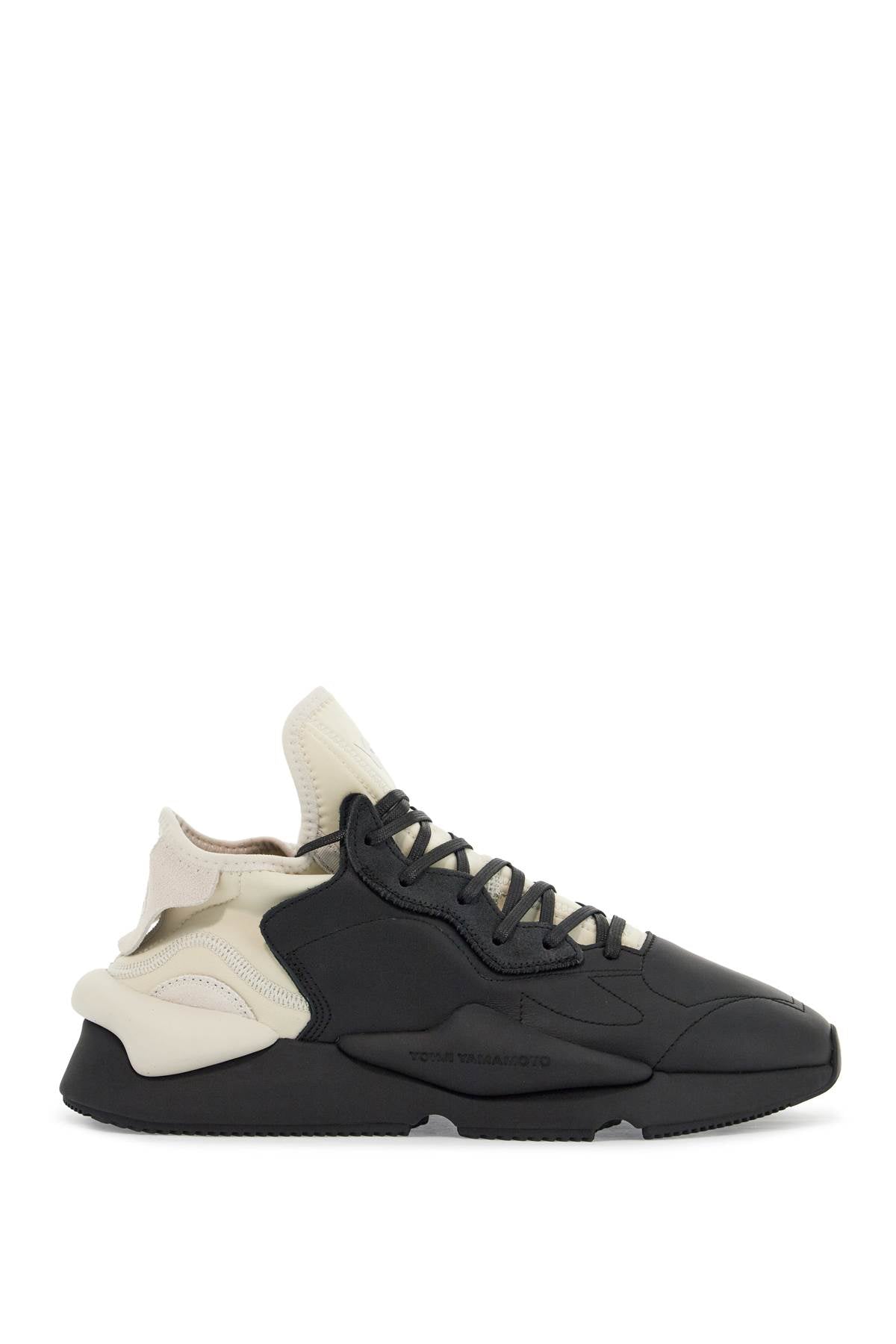 Black Fabric And Leather Kaiwa Sneakers For Men  - Black