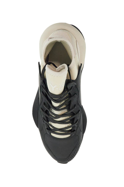 Black Fabric And Leather Kaiwa Sneakers For Men  - Black