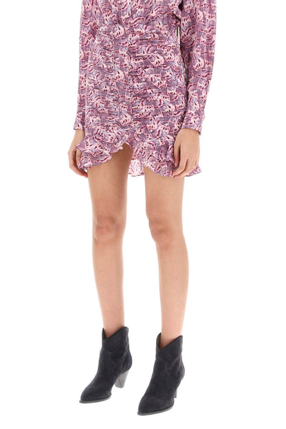 Milendi Gathered Mini Skirt With Ruuffles  - Purple