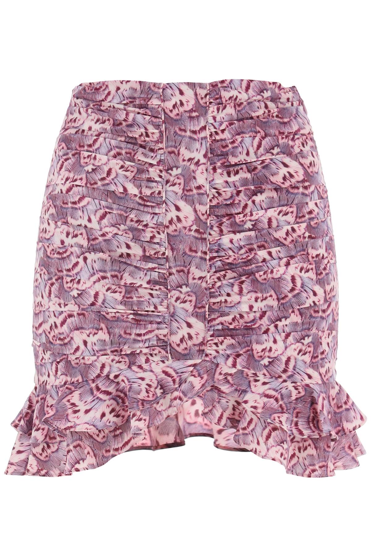 Milendi Gathered Mini Skirt With Ruuffles  - Purple