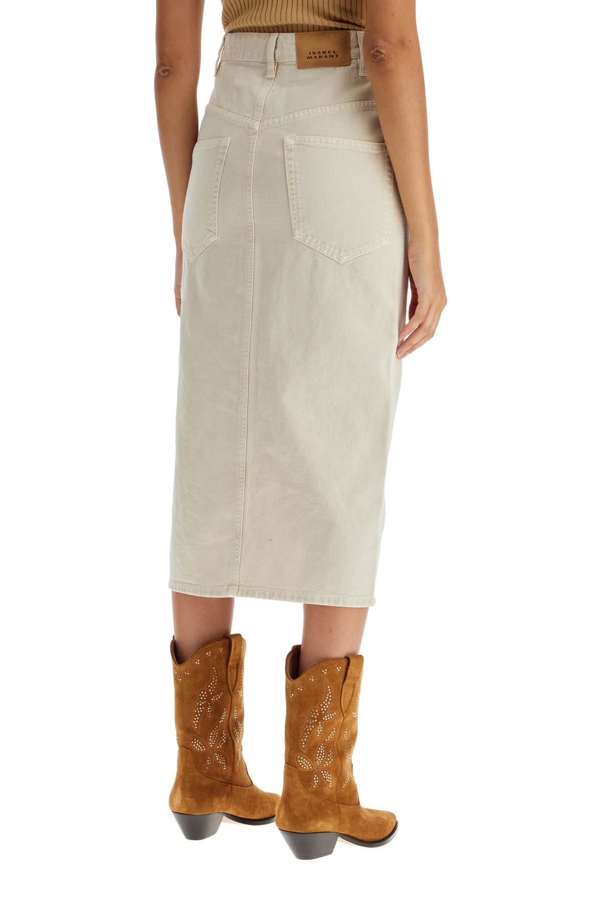 Denim Vandy Skirt For  - Beige