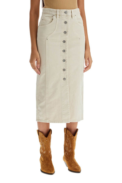 Denim Vandy Skirt For  - Beige