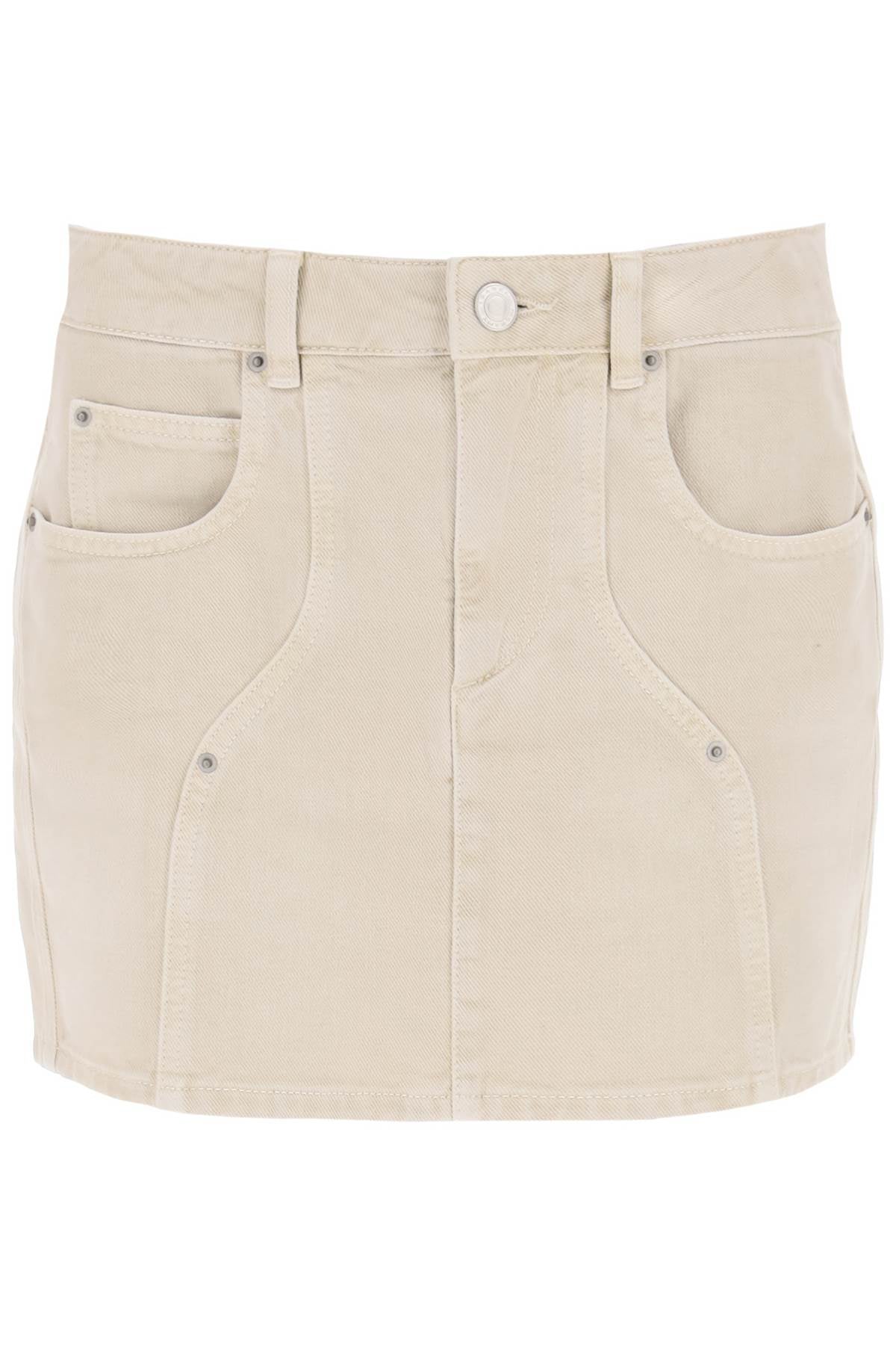 Vesna Denim Mini Skirt  - Beige