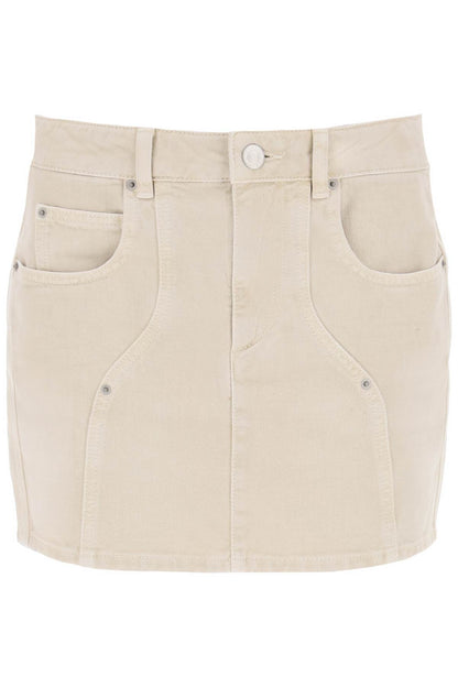 Vesna Denim Mini Skirt  - Beige