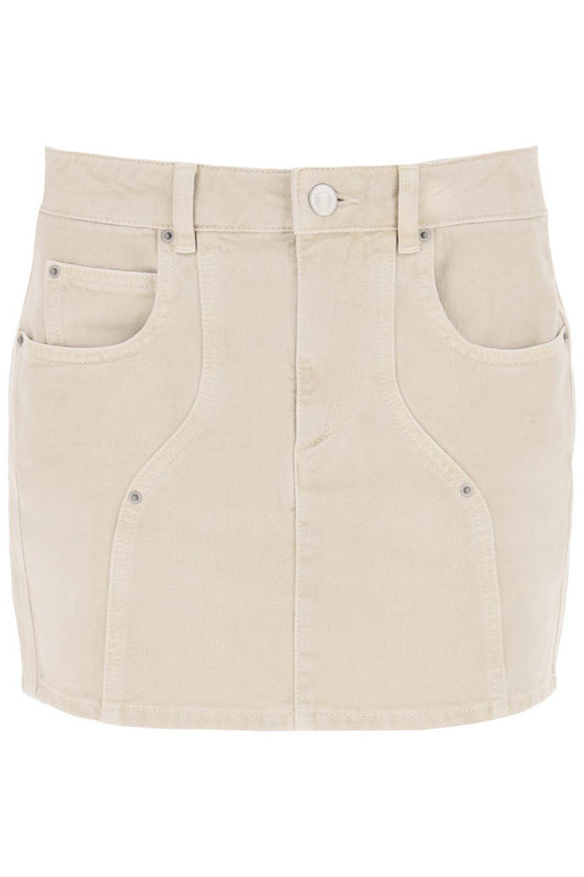 Vesna Denim Mini Skirt  - Beige