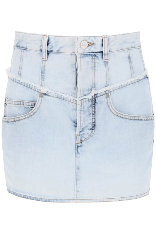 Narjis Denim Mini Skirt  - Light Blue