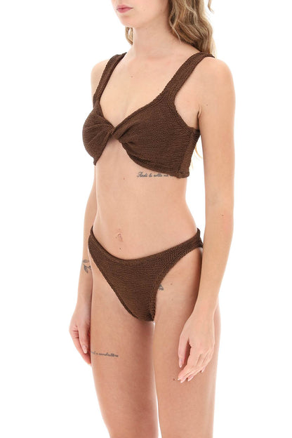 Juno Metallic-effect Bikini Set  - Brown