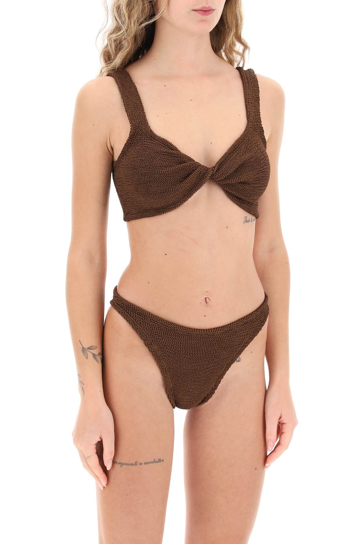 Juno Metallic-effect Bikini Set  - Brown