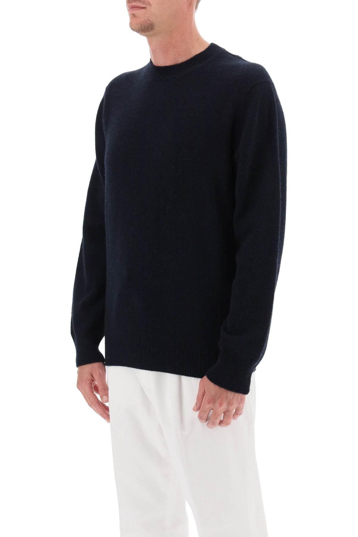 Crew-neck Sweater In Cashmere  - Blu