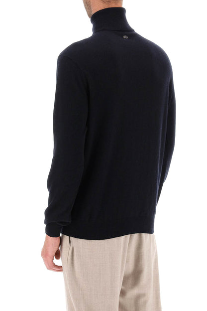 Seamless Cashmere Turtleneck Sweater  - Blu