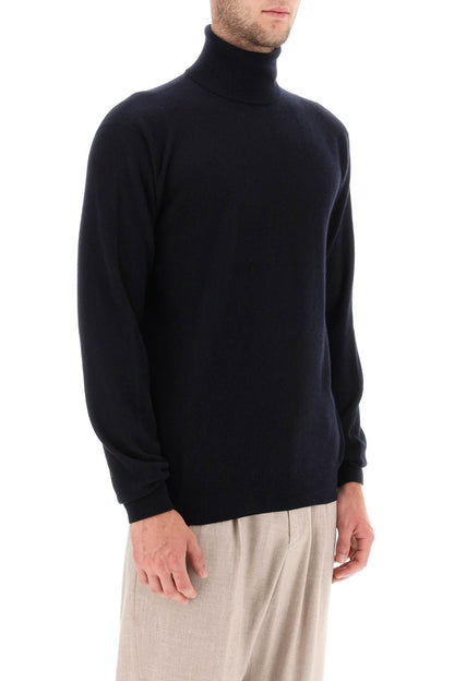 Seamless Cashmere Turtleneck Sweater  - Blu