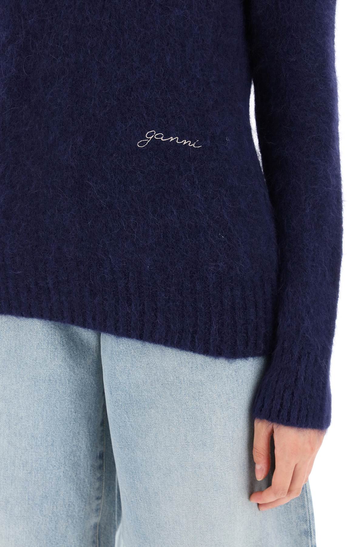 Brushed Alpaca And Wool Sweater  - Blue