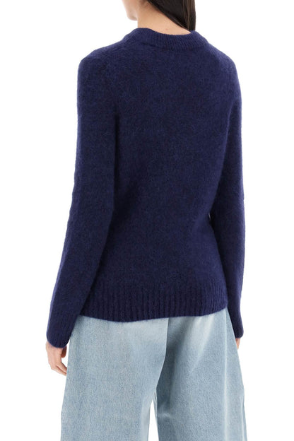 Brushed Alpaca And Wool Sweater  - Blue