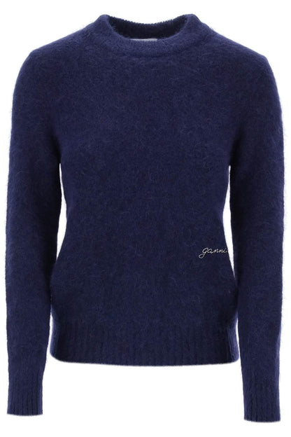 Brushed Alpaca And Wool Sweater  - Blue