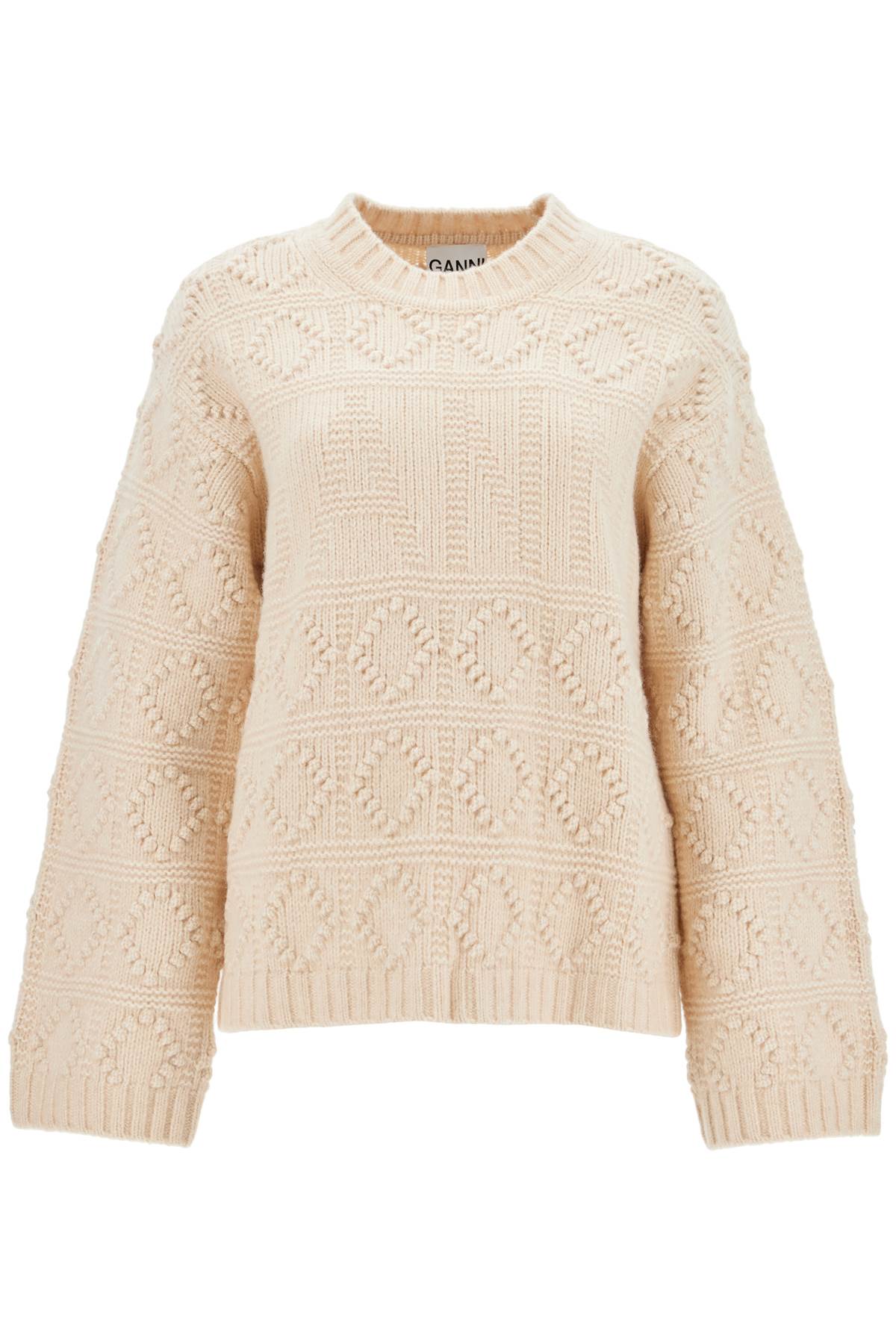 Wool And Cotton Blend Pullover  - White