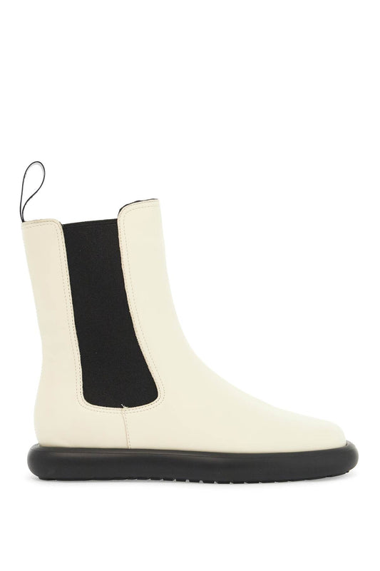 Chelsea Wave Ankle Boots  - White