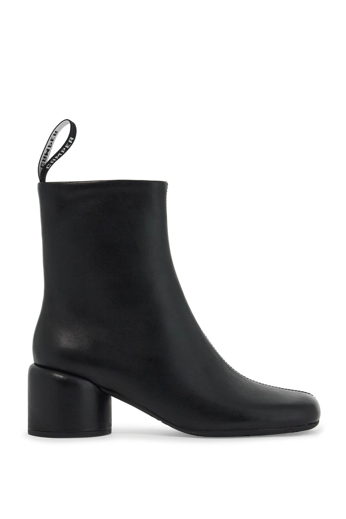 Smooth Leather Niki Ankle Boots  - Black