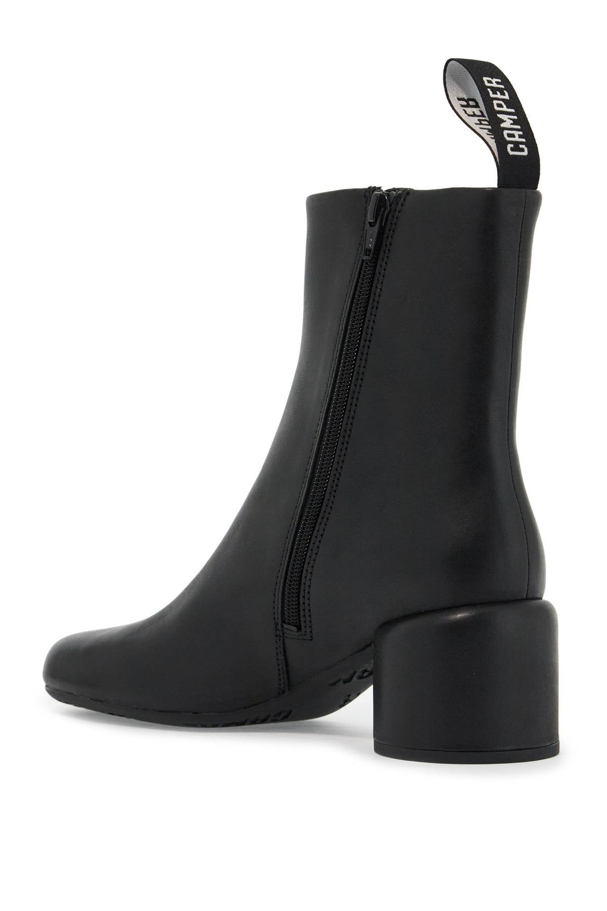 Smooth Leather Niki Ankle Boots  - Black