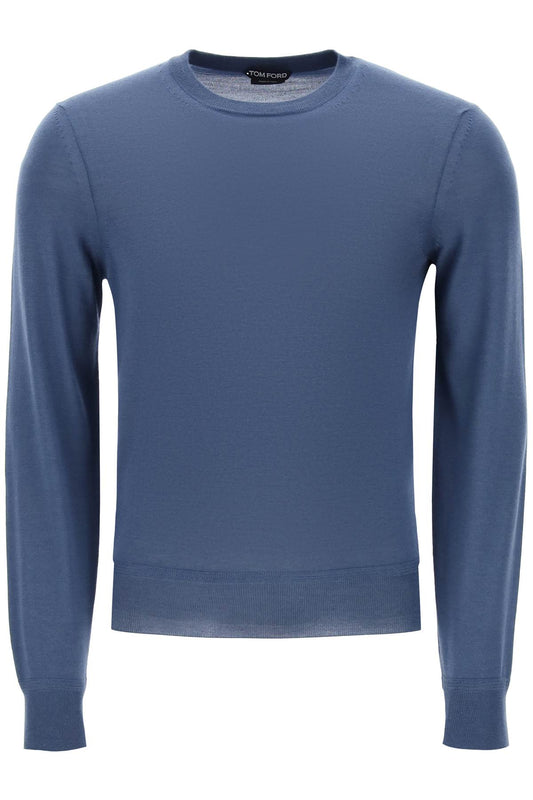 Light Silk-cashmere Sweater  - Blue