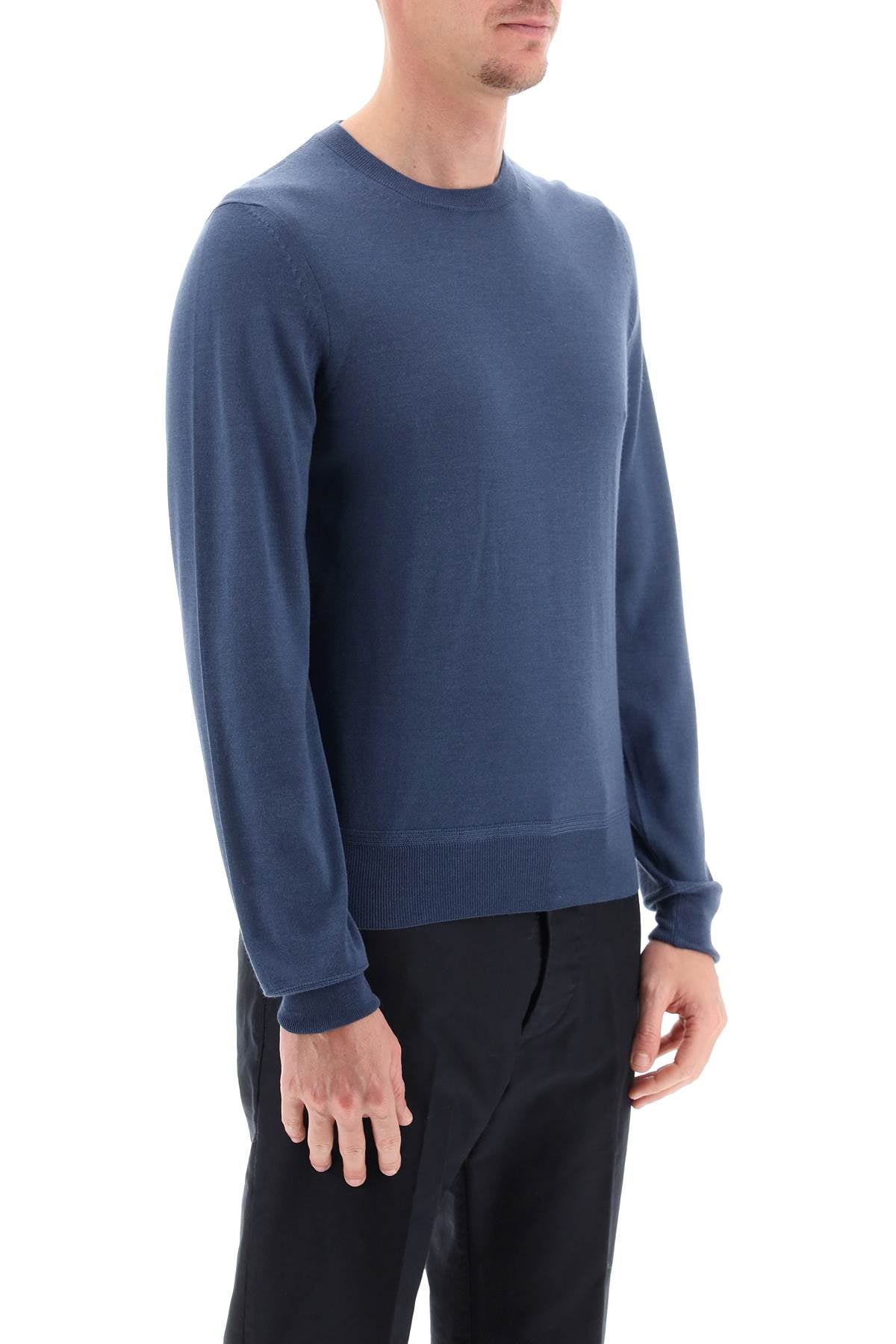 Light Silk-cashmere Sweater  - Blue