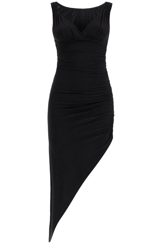 Asymmetric Tara Dress  - Black