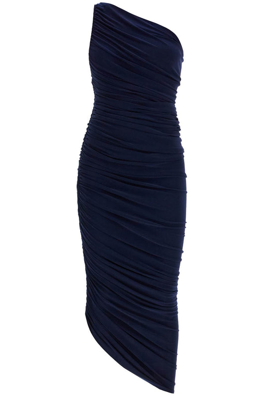 Asymmetric Diana Lycra Dress  - Blue