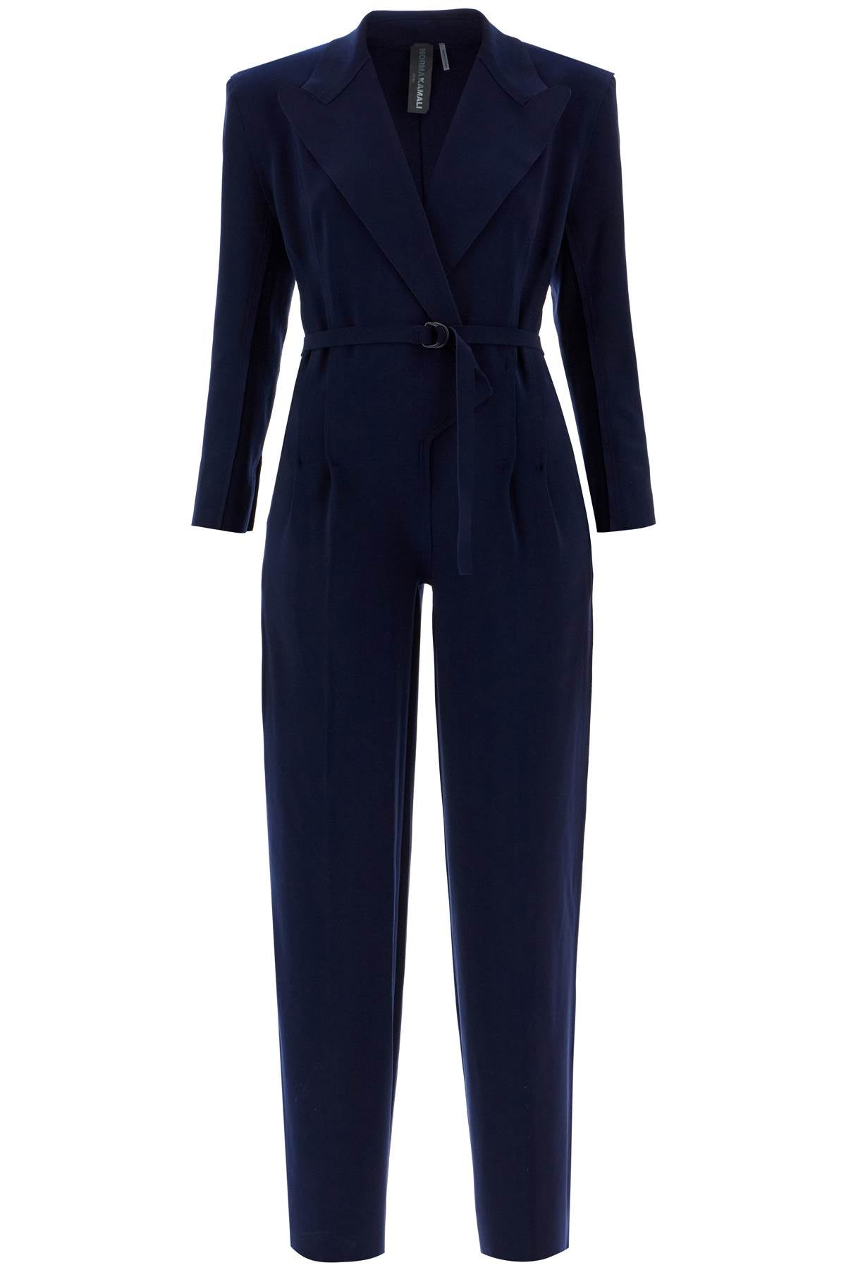 Double-breasted Straight Leg Jumpsuit  - Blue