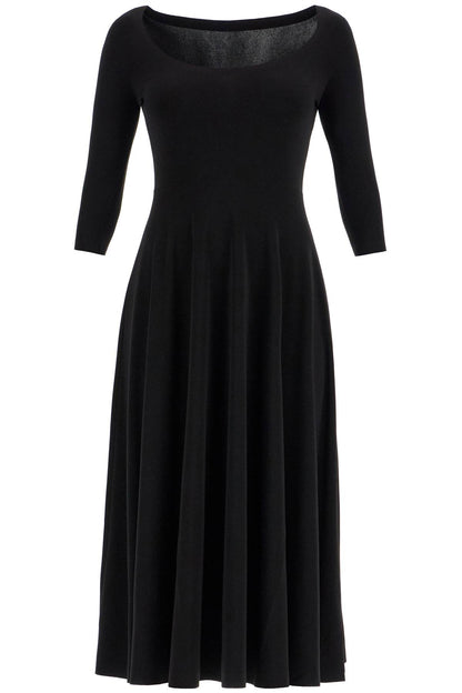 Reversible V-neck Dress  - Black