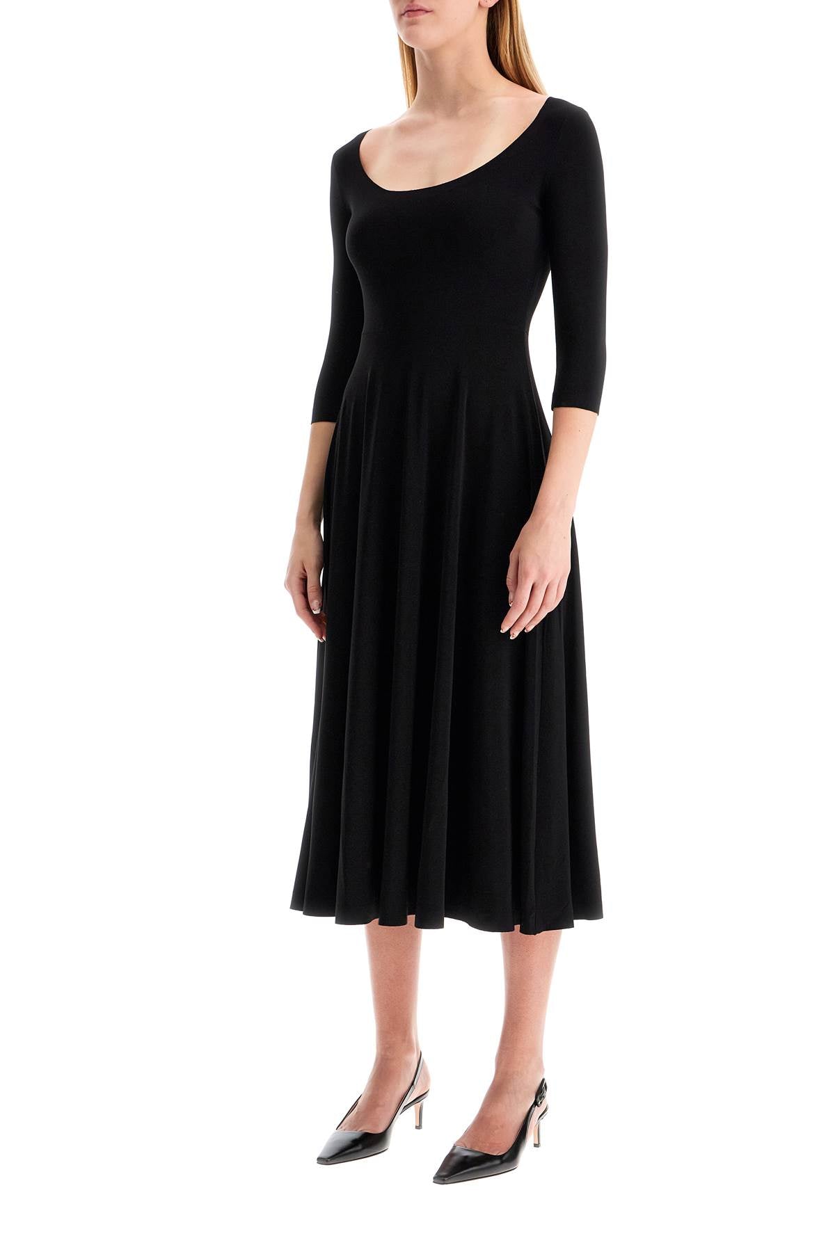 Reversible V-neck Dress  - Black