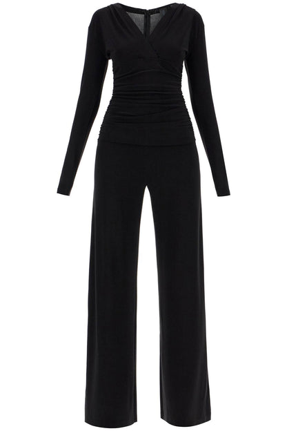 Jumpsuit With Ruch  - Black