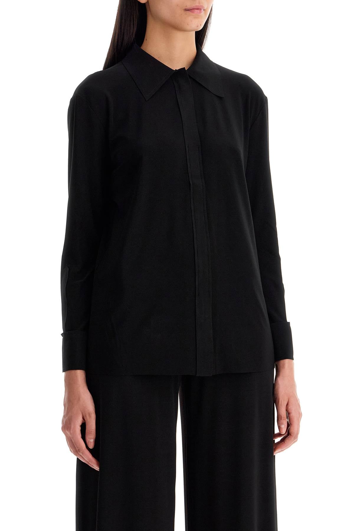 Nk Fluid Lycra Blouse For  - Black