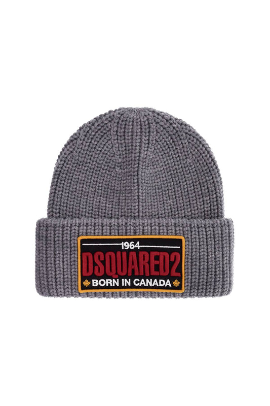 "beanie Hat With Patch Logo  - Grey