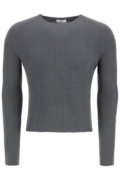 Slim Fit Knit Pullover Sweater  - Grey