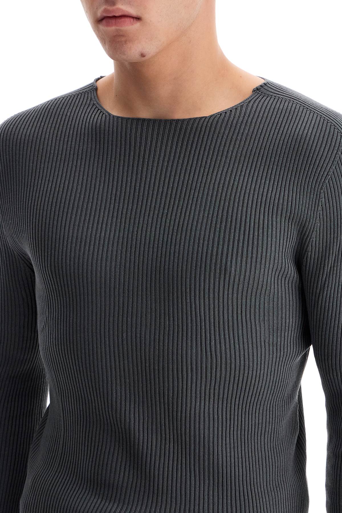 Slim Fit Knit Pullover Sweater  - Grey