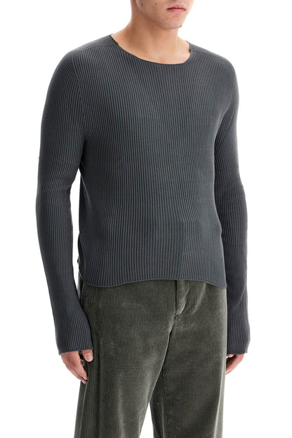 Slim Fit Knit Pullover Sweater  - Grey