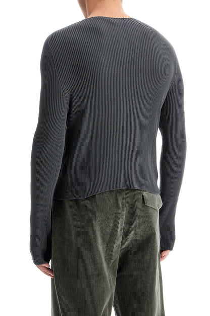 Slim Fit Knit Pullover Sweater  - Grey