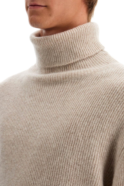 Cashmere And Silk Turtleneck Sweater  - Beige