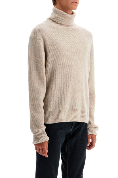 Cashmere And Silk Turtleneck Sweater  - Beige