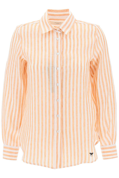 Linen Striped Shirt For Men By Lari  - Orange