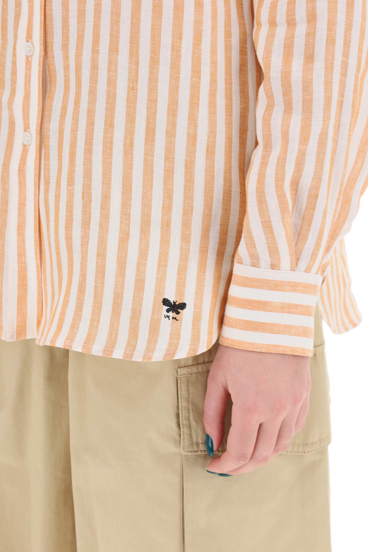 Linen Striped Shirt For Men By Lari  - Orange