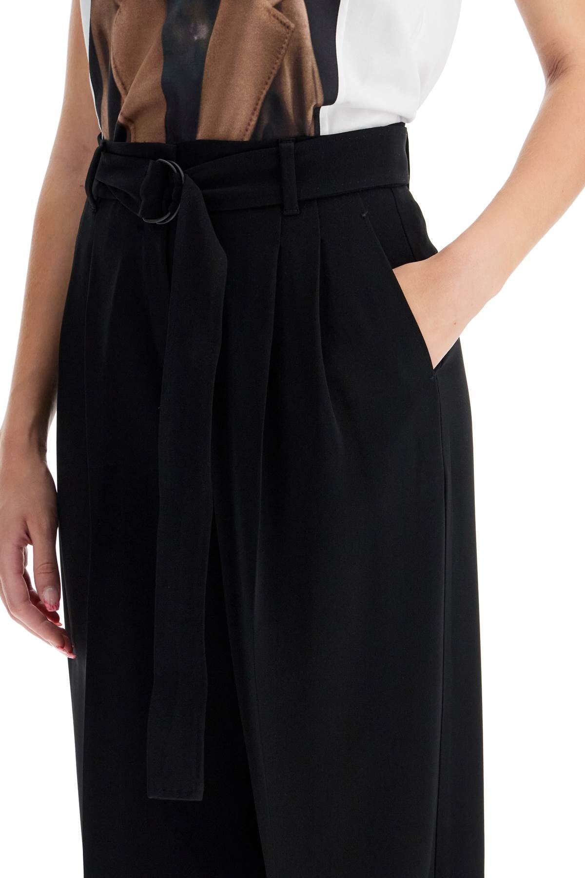 'latina' Tapered Wide Leg Pants  - Black