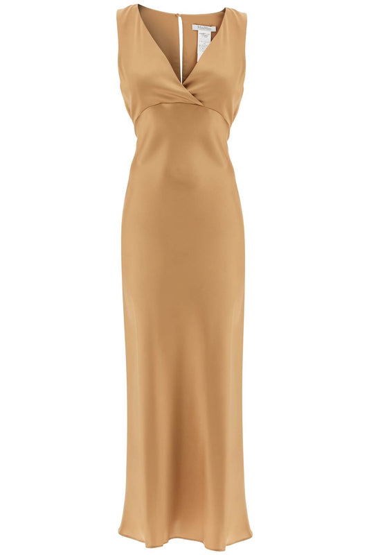 Sleeveless Long Satin Dress  - Neutro