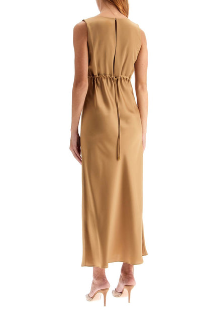 Sleeveless Long Satin Dress  - Neutro