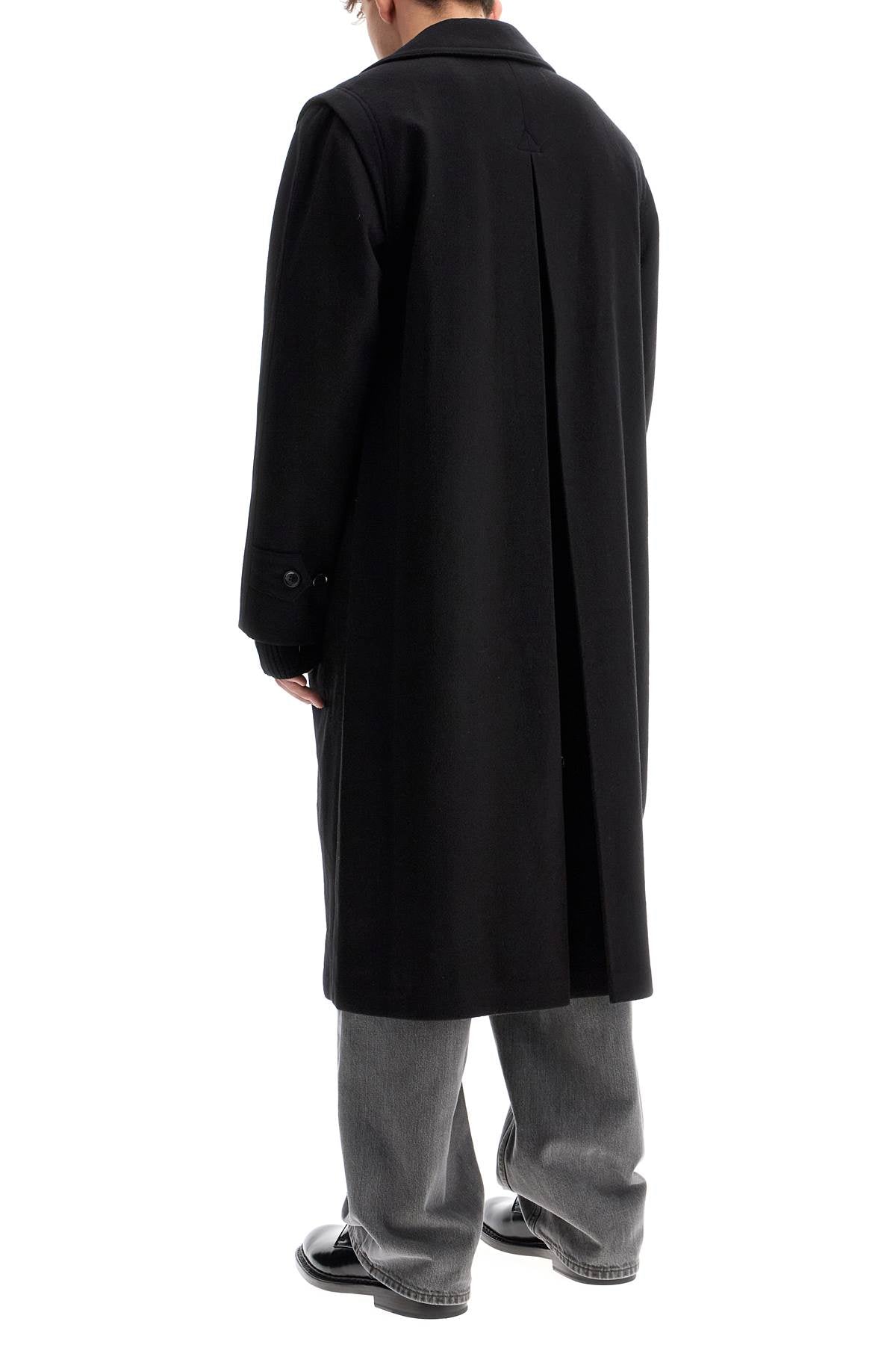 Woolen Loden Coat  - Black