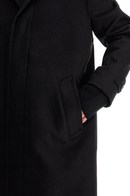 Woolen Loden Coat  - Black