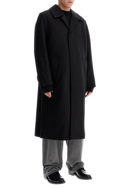 Woolen Loden Coat  - Black