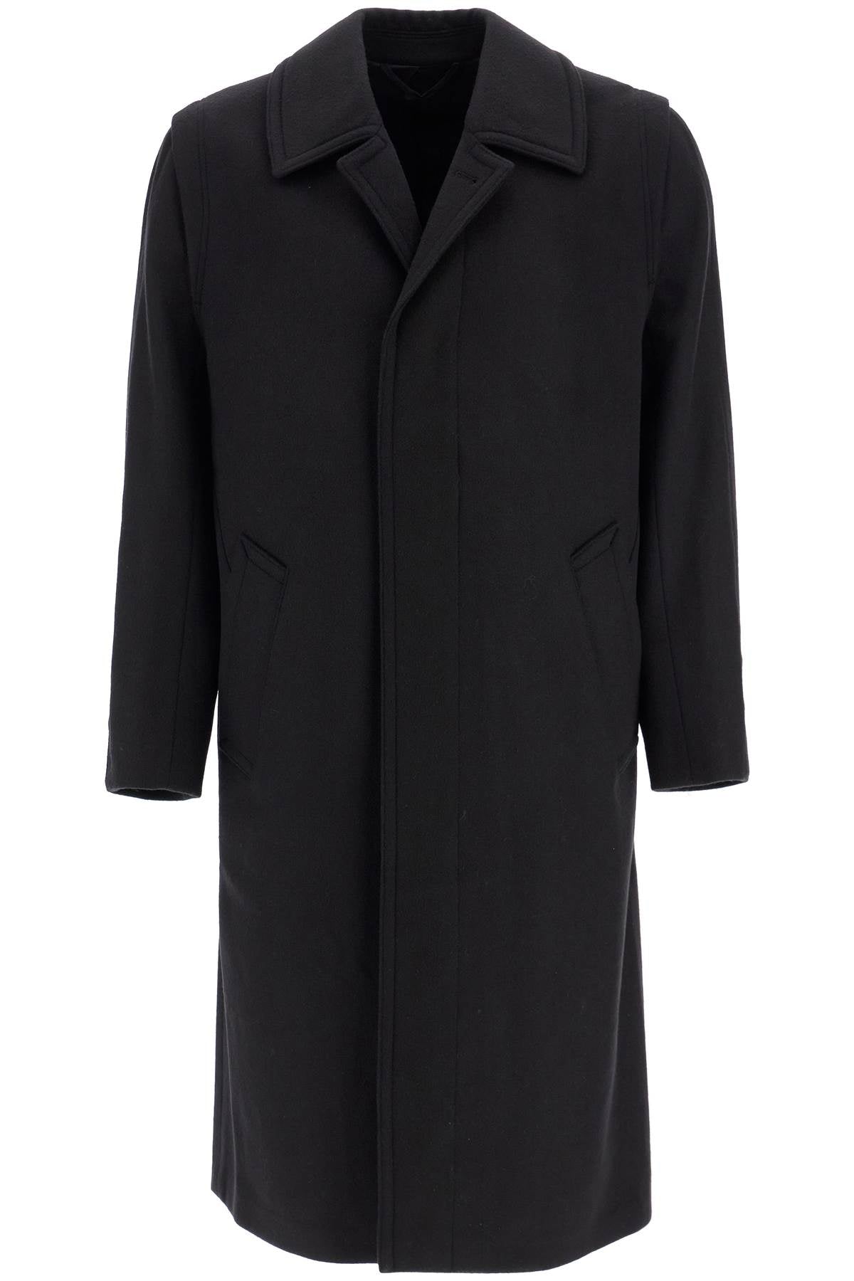 Woolen Loden Coat  - Black