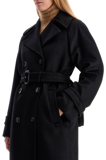 'leandro' Long Coat In Pure  - Black