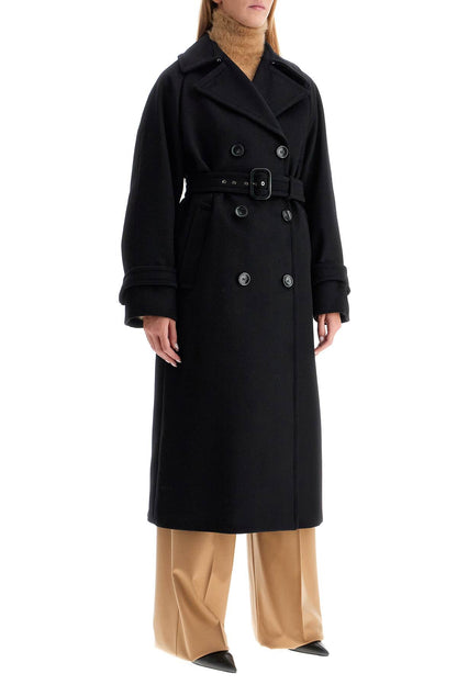 'leandro' Long Coat In Pure  - Black